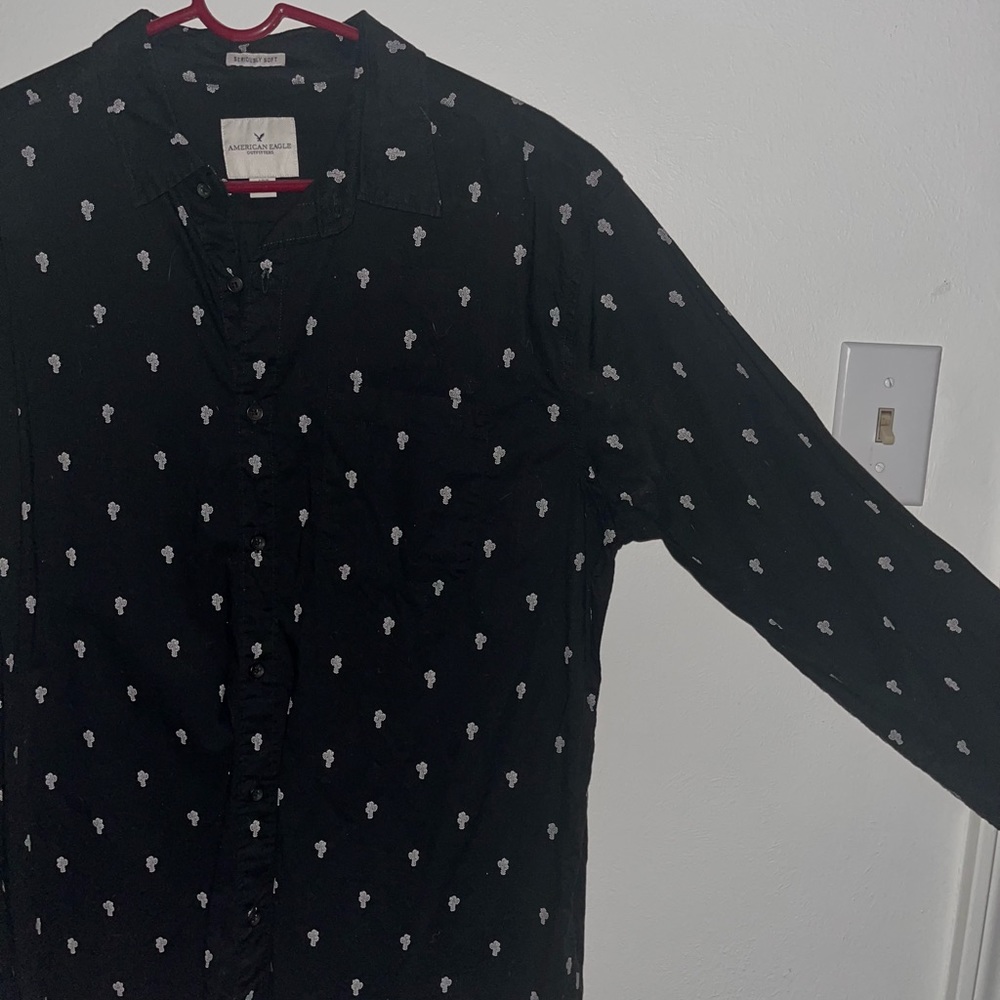 Men’s American Eagle Button Up with Cactus Pattern